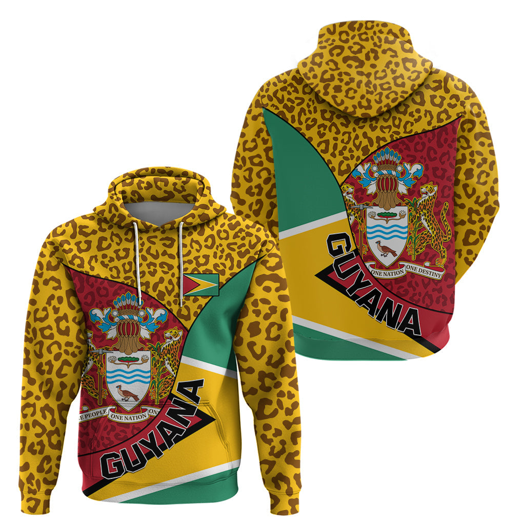 Guyana Republic Day Hoodie Coat Of Arms Leopard Pattern LT01