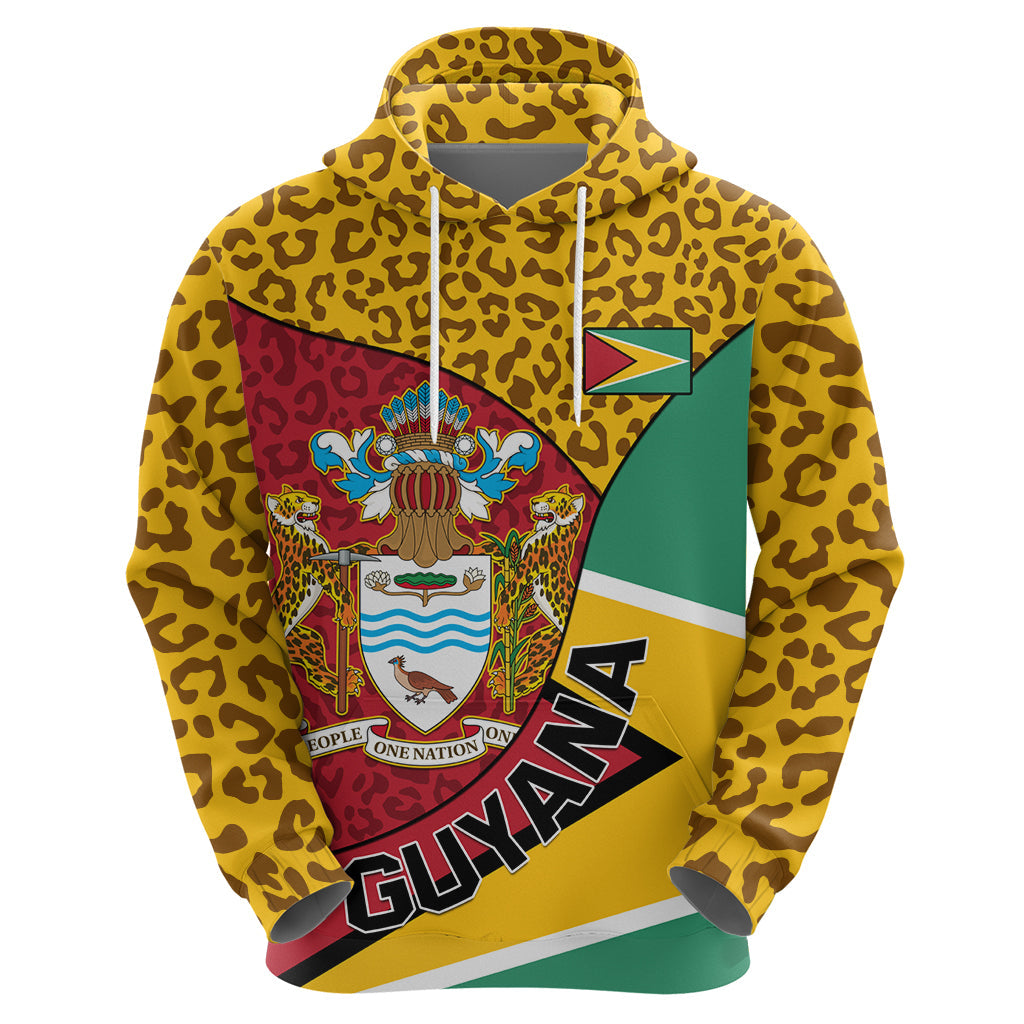 Guyana Republic Day Hoodie Coat Of Arms Leopard Pattern LT01