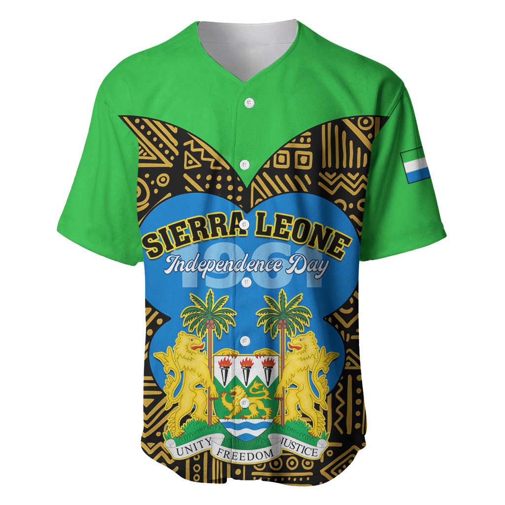 Sierra Leone Independence Day 2024 Baseball Jersey Happy 63rd Anniversary African Pattern LT01