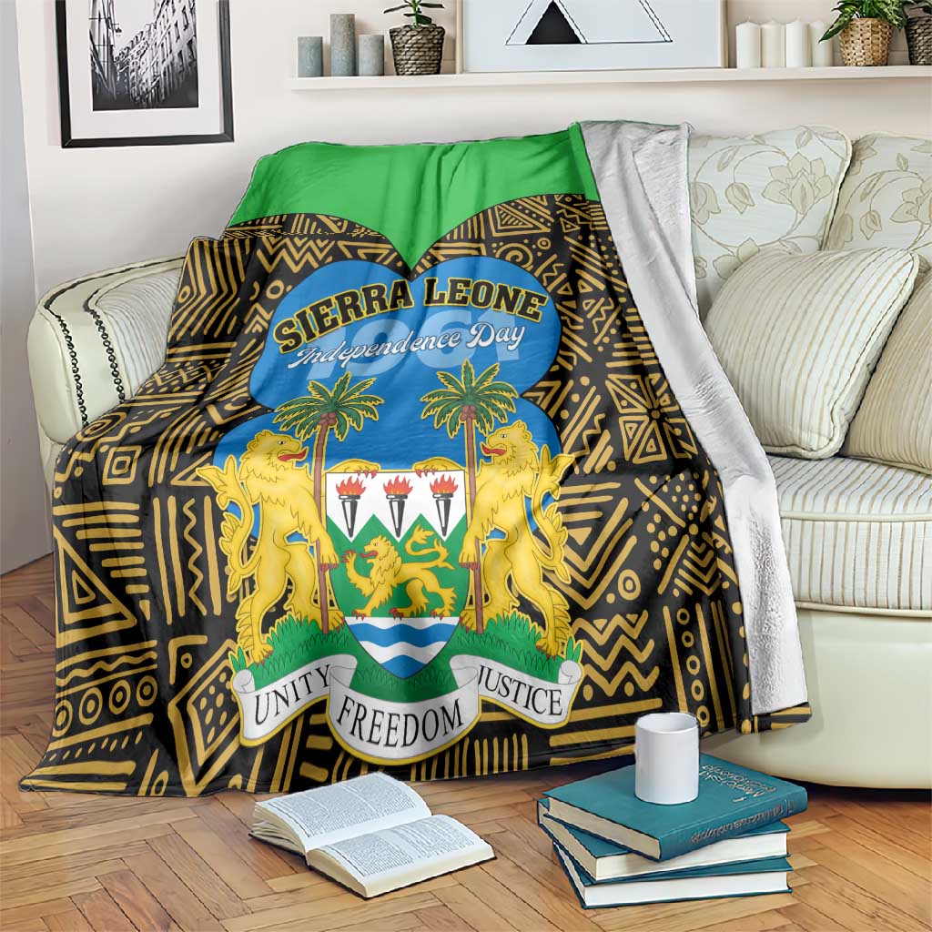 Sierra Leone Independence Day 2024 Blanket Happy 63rd Anniversary African Pattern LT01