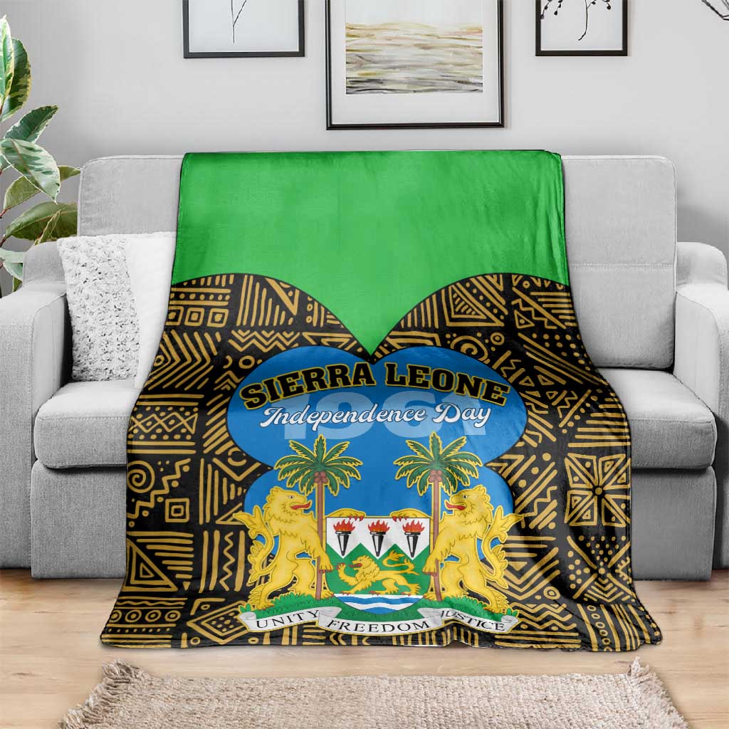 Sierra Leone Independence Day 2024 Blanket Happy 63rd Anniversary African Pattern LT01