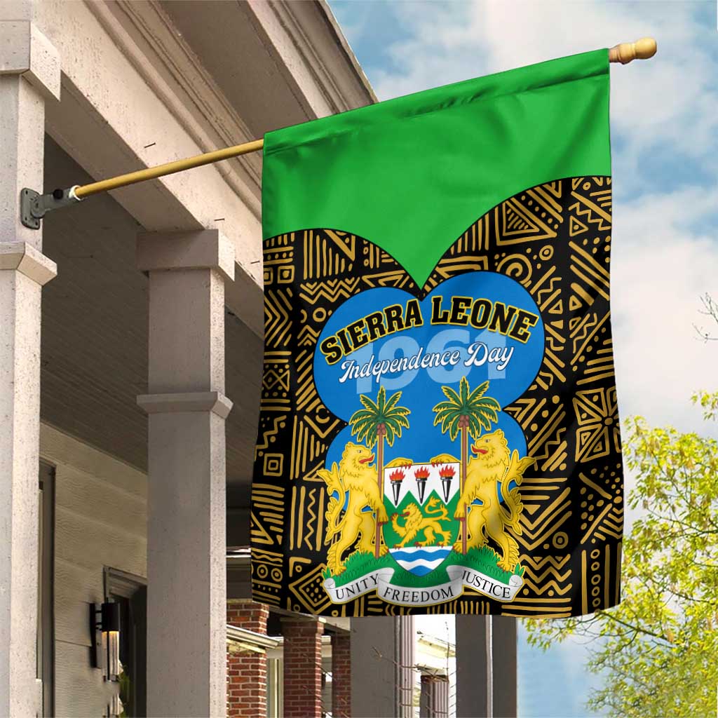 Sierra Leone Independence Day 2024 Garden Flag Happy 63rd Anniversary African Pattern LT01