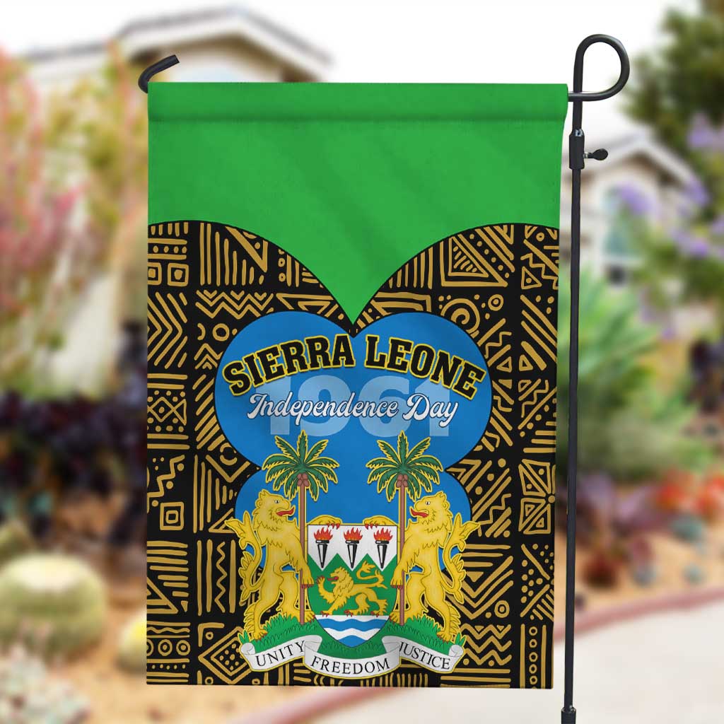 Sierra Leone Independence Day 2024 Garden Flag Happy 63rd Anniversary African Pattern LT01