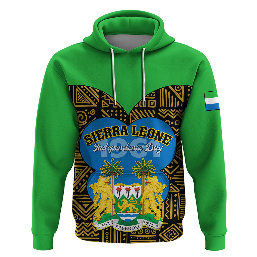 Sierra Leone Independence Day 2024 Hoodie Happy 63rd Anniversary African Pattern LT01