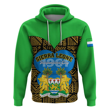 Sierra Leone Independence Day 2024 Hoodie Happy 63rd Anniversary African Pattern LT01