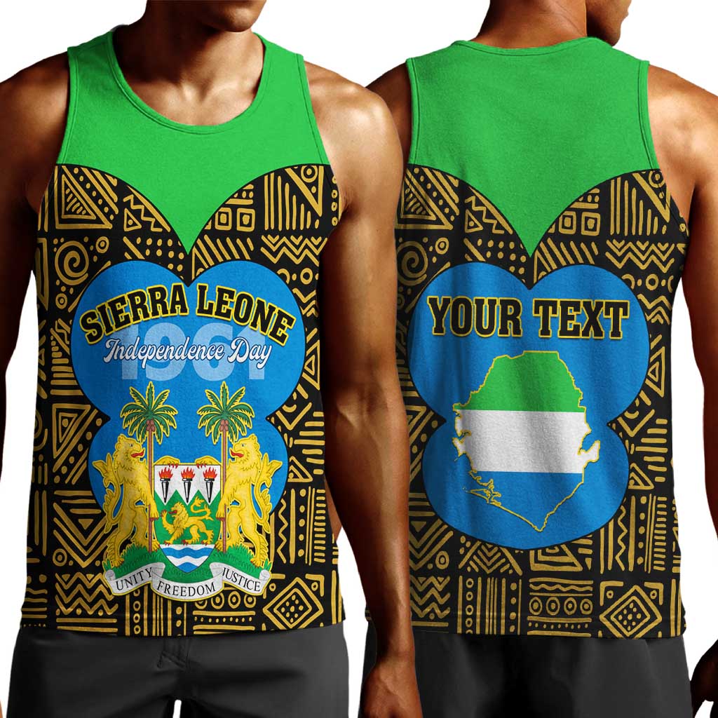 Sierra Leone Independence Day 2024 Men Tank Top Happy 63rd Anniversary African Pattern LT01