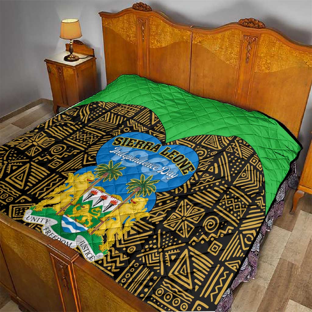 Sierra Leone Independence Day 2024 Quilt Happy 63rd Anniversary African Pattern LT01
