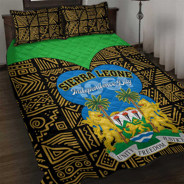 Sierra Leone Independence Day 2024 Quilt Bed Set Happy 63rd Anniversary African Pattern LT01
