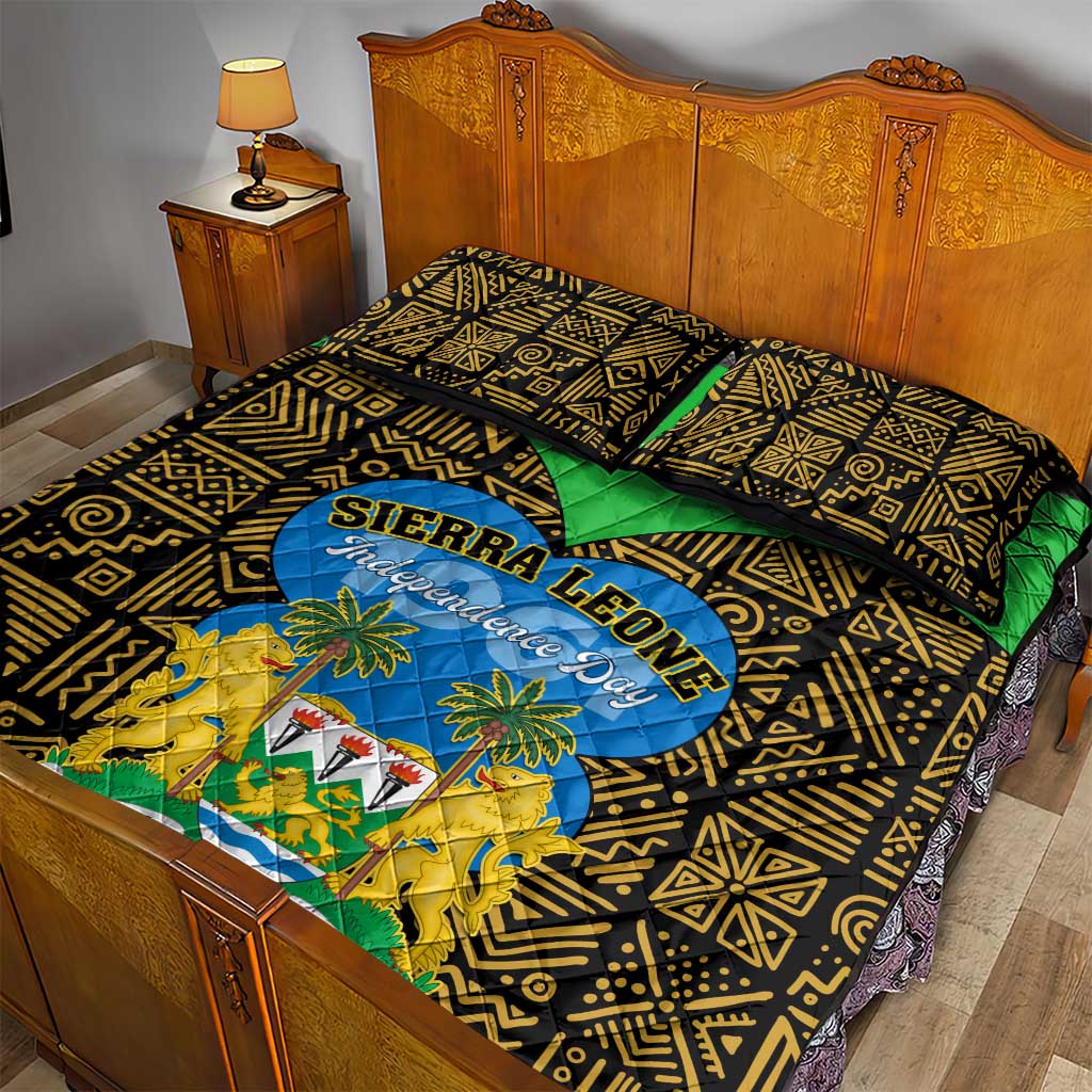 Sierra Leone Independence Day 2024 Quilt Bed Set Happy 63rd Anniversary African Pattern LT01