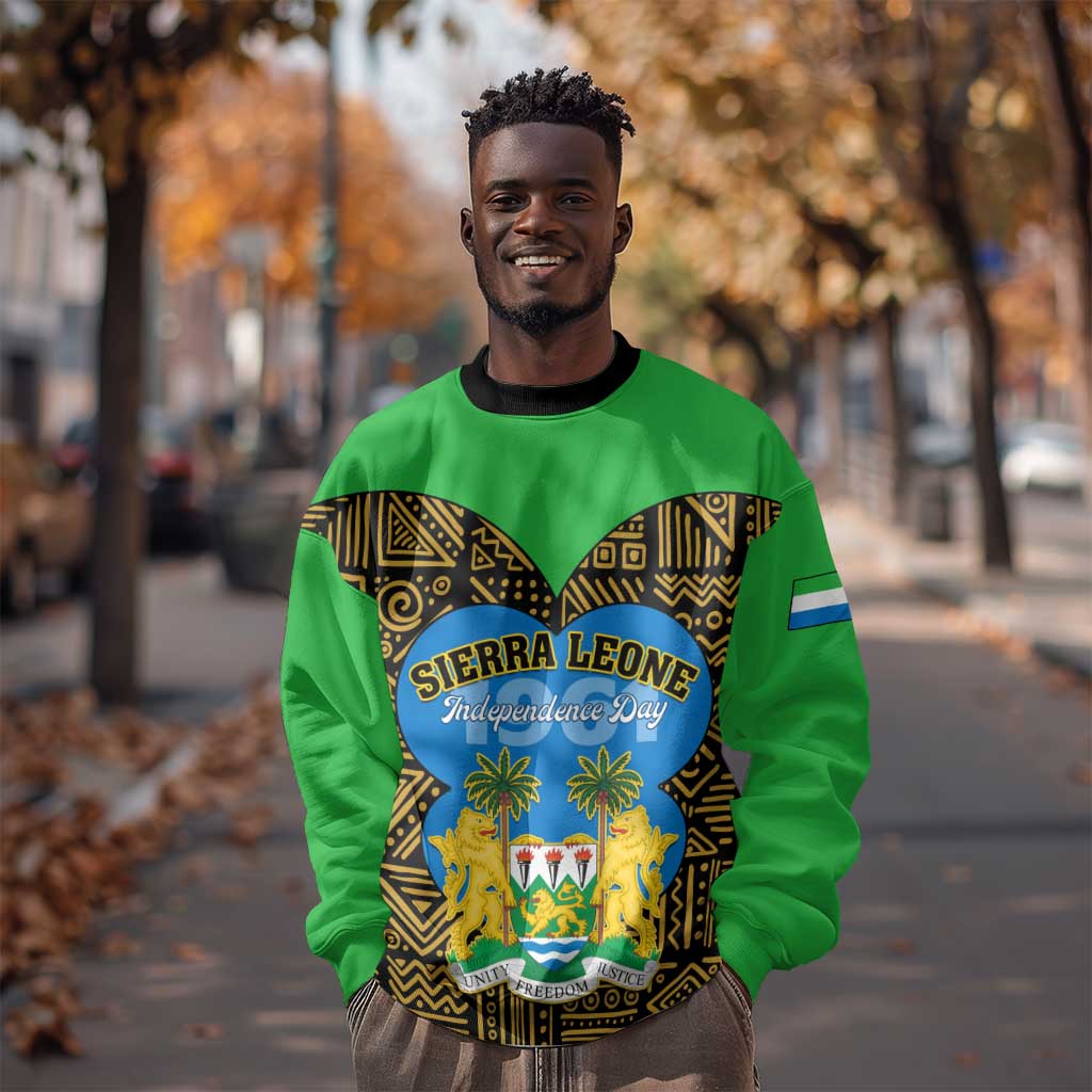 Sierra Leone Independence Day 2024 Sweatshirt Happy 63rd Anniversary African Pattern LT01
