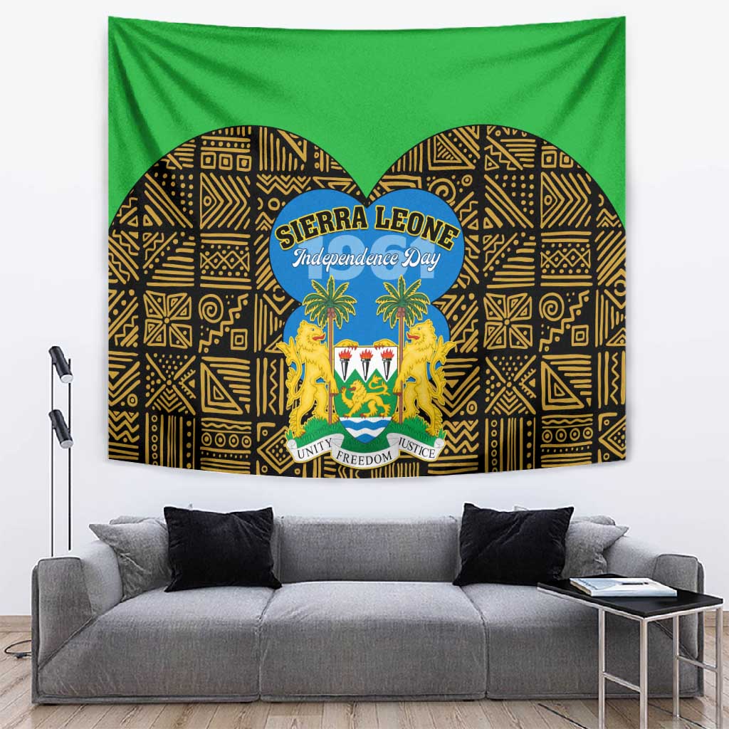 Sierra Leone Independence Day 2024 Tapestry Happy 63rd Anniversary African Pattern LT01