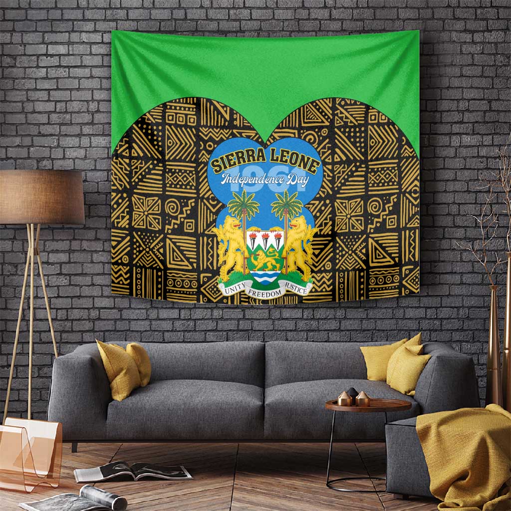 Sierra Leone Independence Day 2024 Tapestry Happy 63rd Anniversary African Pattern LT01
