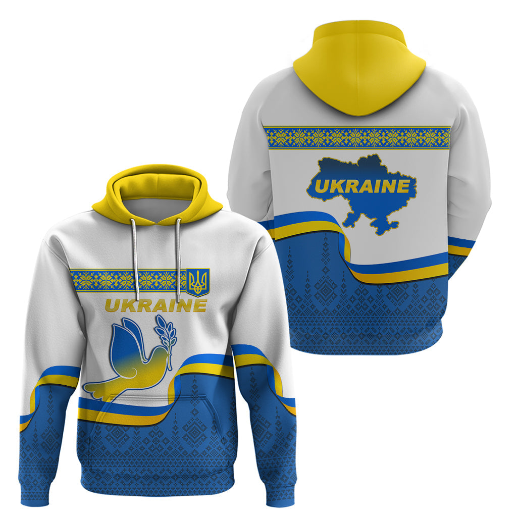 Ukraine Hoodie Ukrainian Map Vyshyvanka Pattern LT01