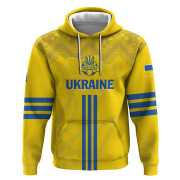 Custom Ukraine 2024 Football Hoodie Ukrainian Folk Pattern LT01