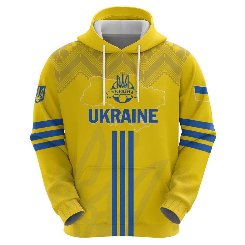 Custom Ukraine 2024 Football Hoodie Ukrainian Folk Pattern LT01