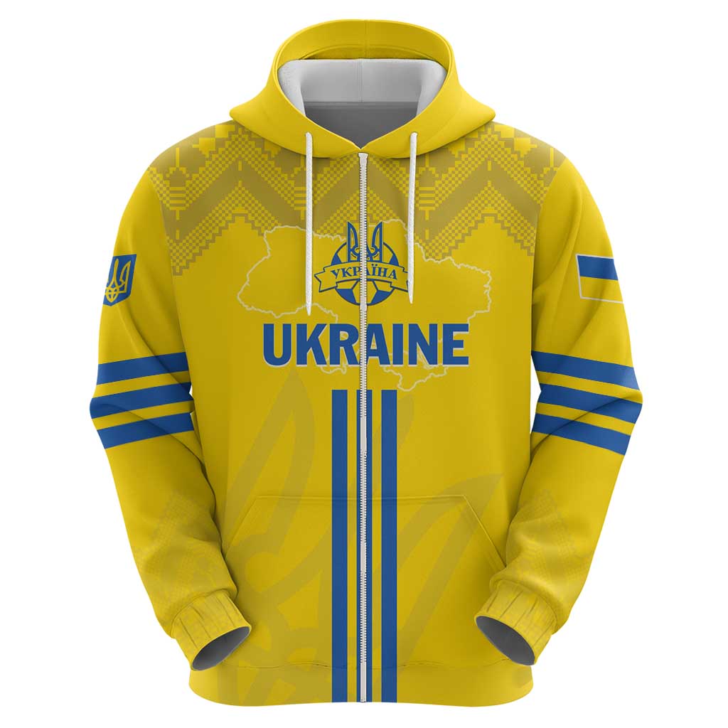 Custom Ukraine 2024 Football Hoodie Ukrainian Folk Pattern LT01