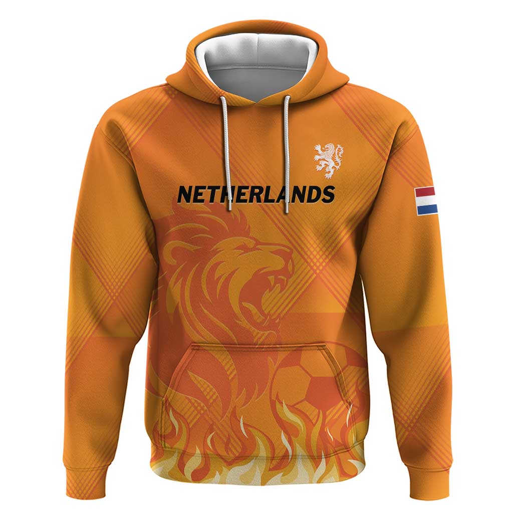 Custom Netherlands 2024 Football Hoodie Holland Oranje Lions LT01