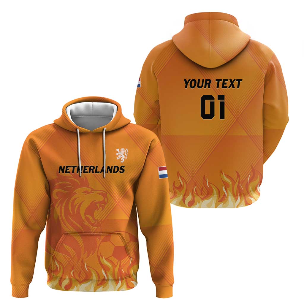 Custom Netherlands 2024 Football Hoodie Holland Oranje Lions LT01