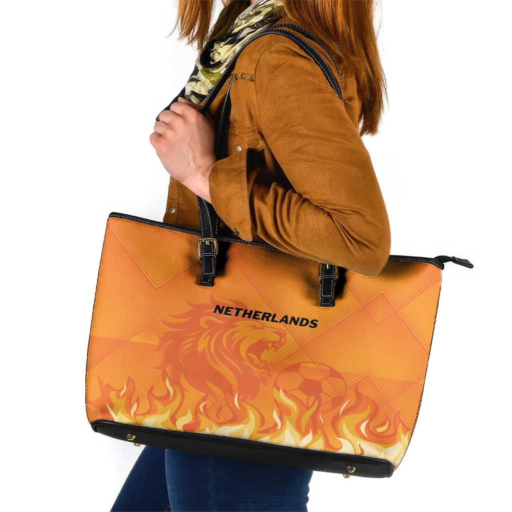 Netherlands 2024 Football Leather Tote Bag Holland Oranje Lions LT01