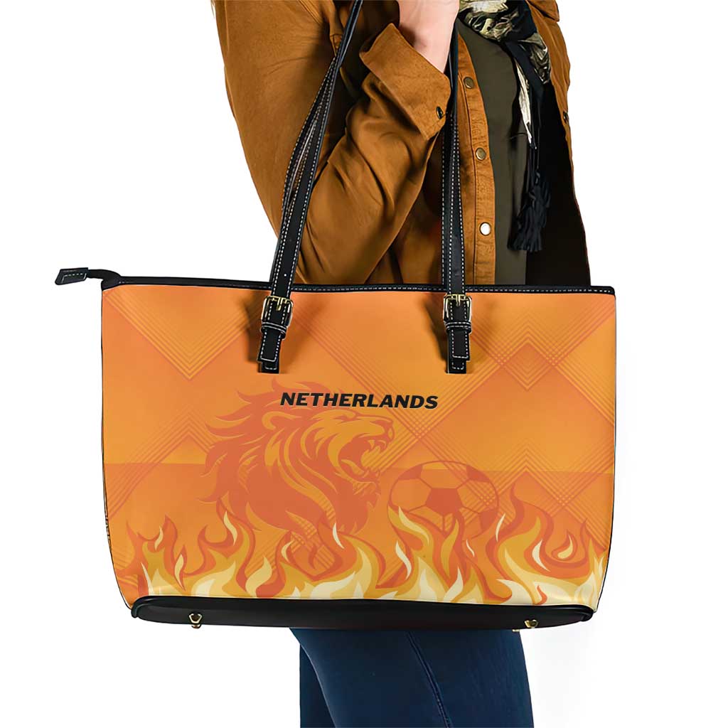 Netherlands 2024 Football Leather Tote Bag Holland Oranje Lions LT01