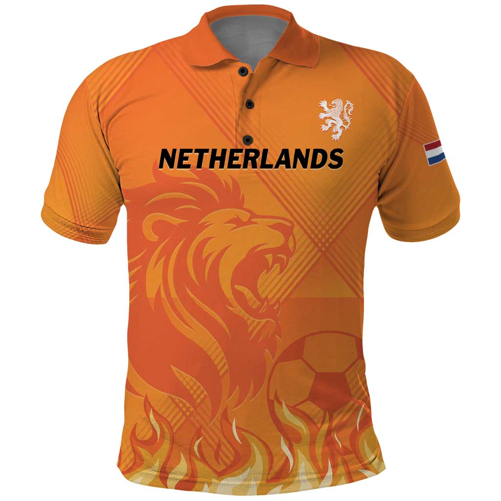 Custom Netherlands 2024 Football Polo Shirt Holland Oranje Lions LT01