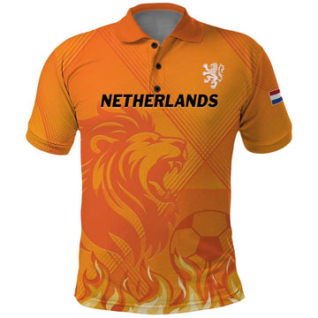 Custom Netherlands 2024 Football Polo Shirt Holland Oranje Lions LT01