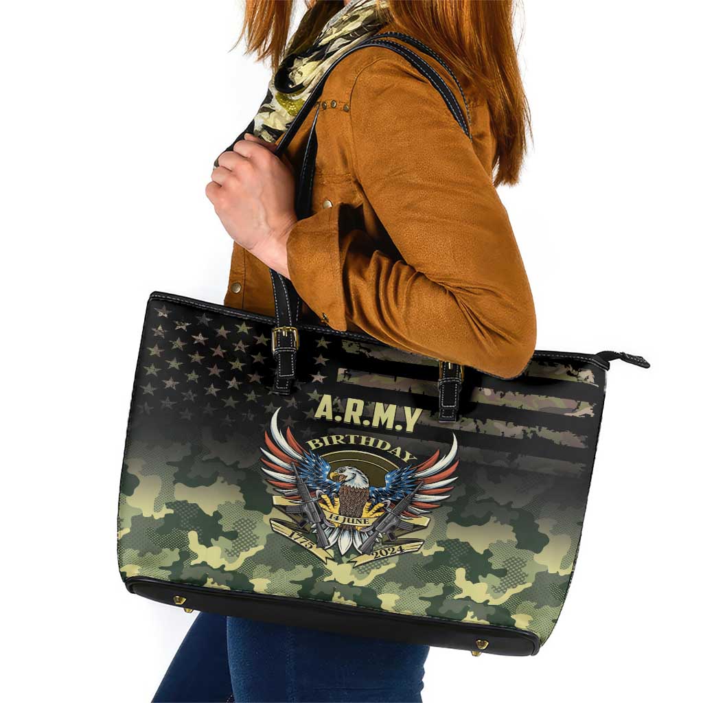 ARMY Birthday 2024 Leather Tote Bag US 249th Anniversary LT01