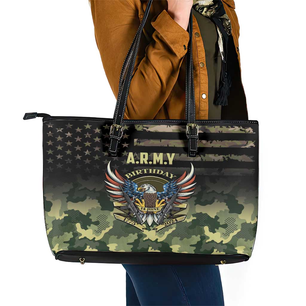 ARMY Birthday 2024 Leather Tote Bag US 249th Anniversary LT01