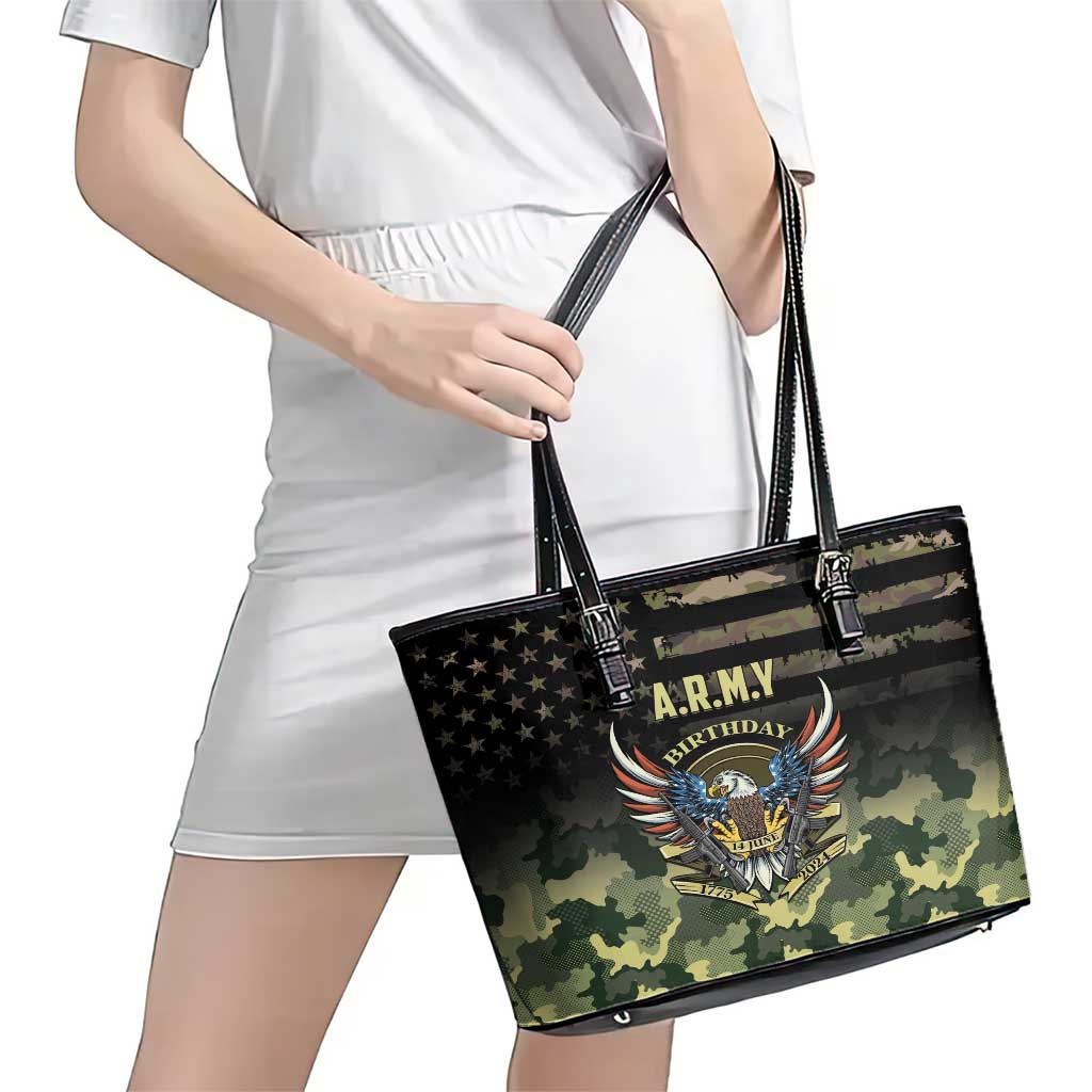 ARMY Birthday 2024 Leather Tote Bag US 249th Anniversary LT01