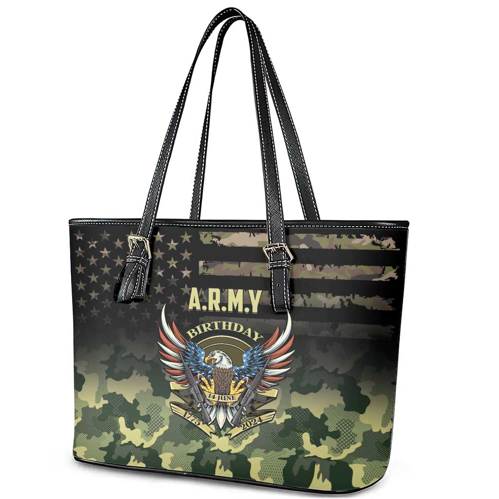 ARMY Birthday 2024 Leather Tote Bag US 249th Anniversary LT01
