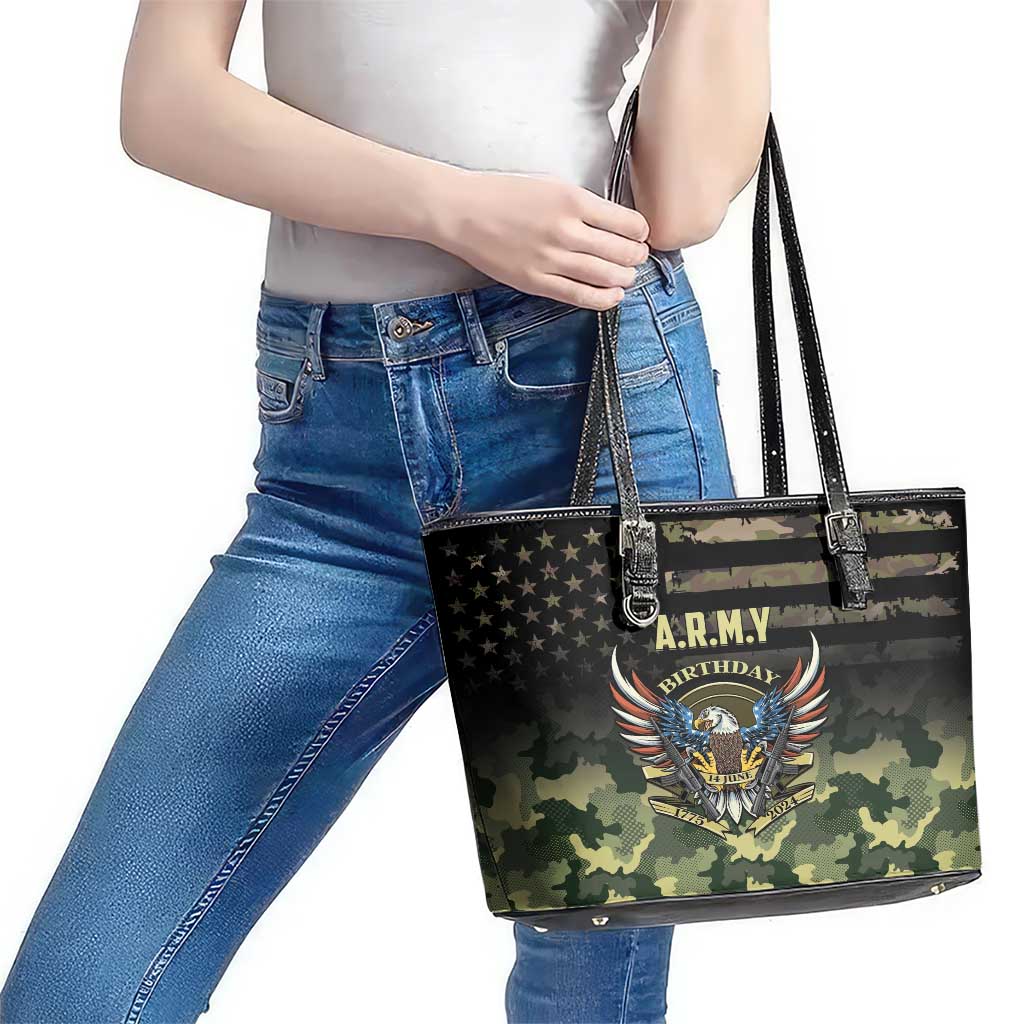 ARMY Birthday 2024 Leather Tote Bag US 249th Anniversary LT01