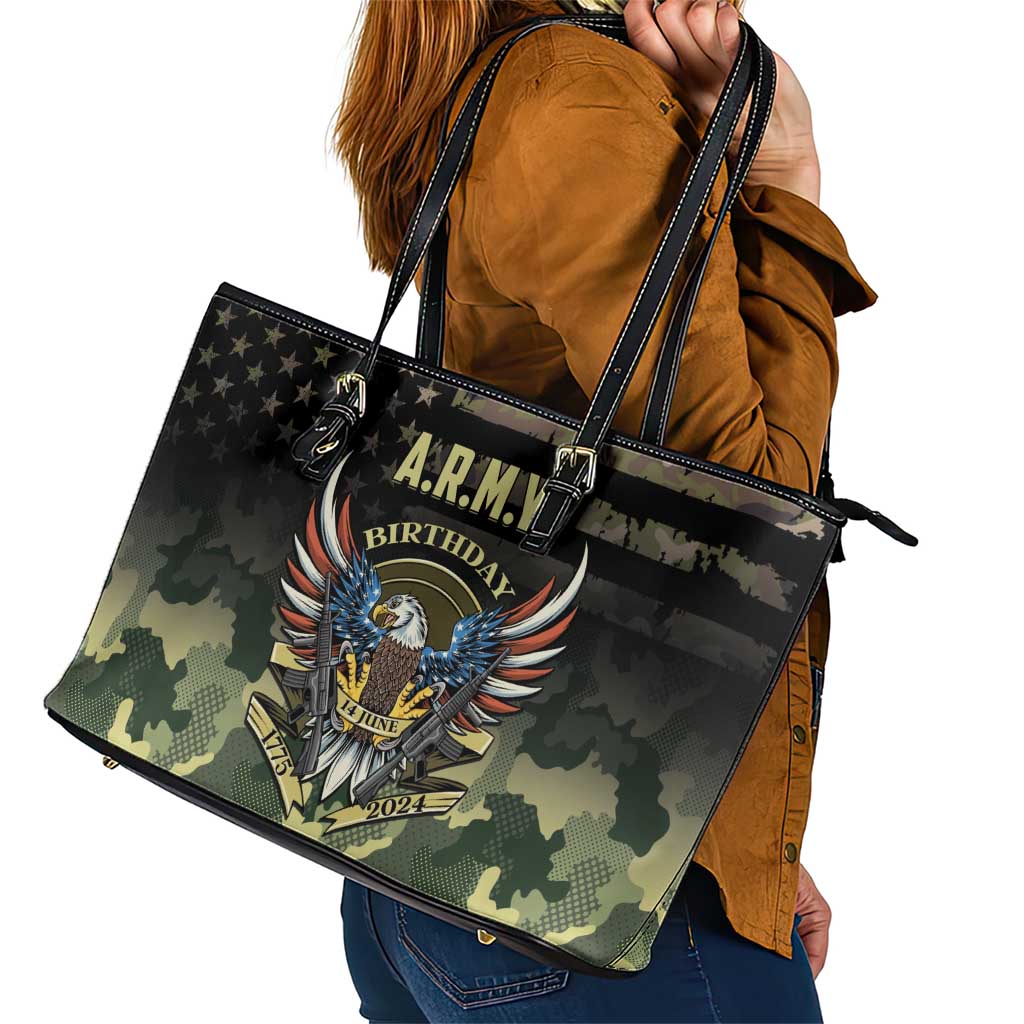 ARMY Birthday 2024 Leather Tote Bag US 249th Anniversary LT01