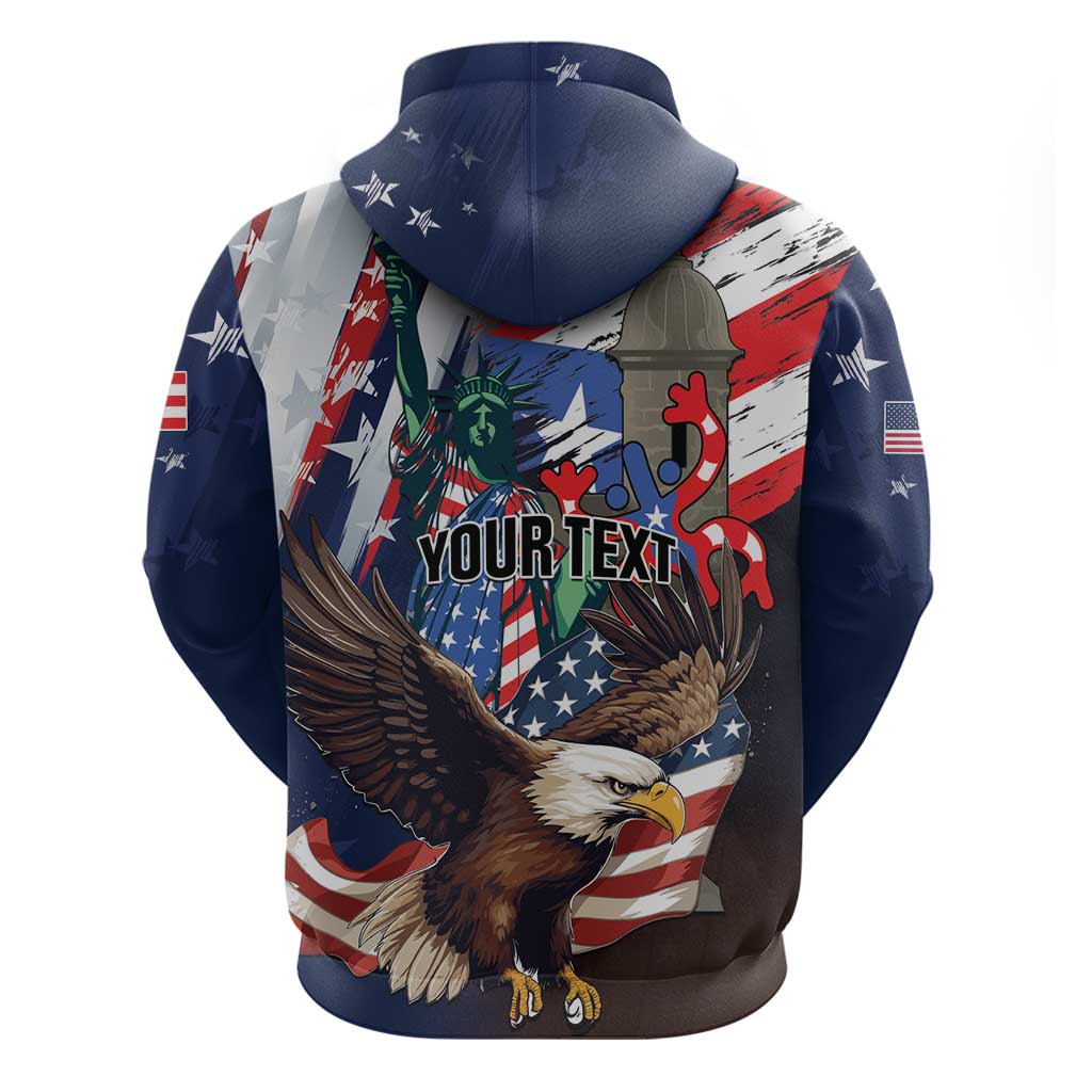 Personalized Puerto Rico 4th of July Hoodie USA Statue of Liberty El Morro LT01