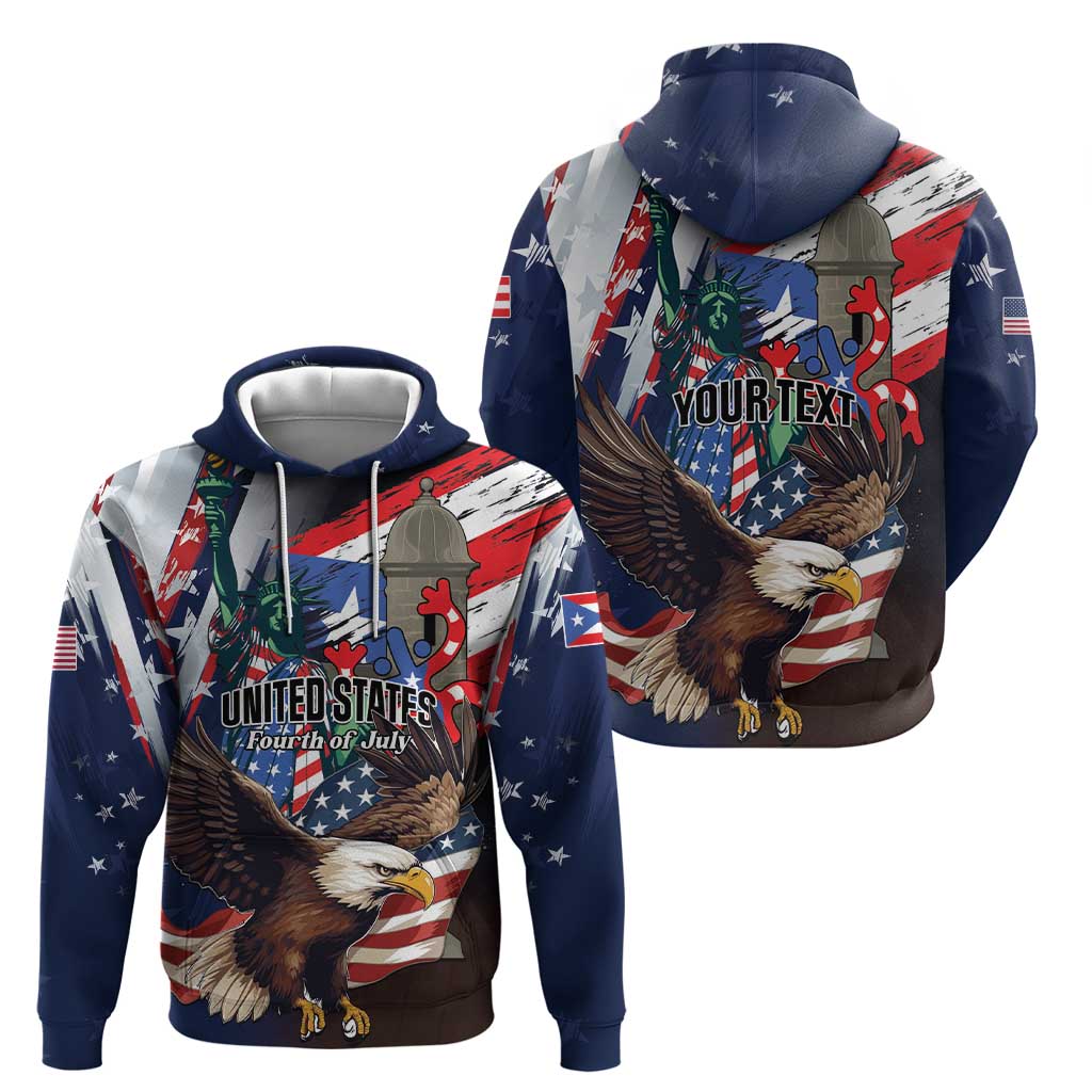 Personalized Puerto Rico 4th of July Hoodie USA Statue of Liberty El Morro LT01