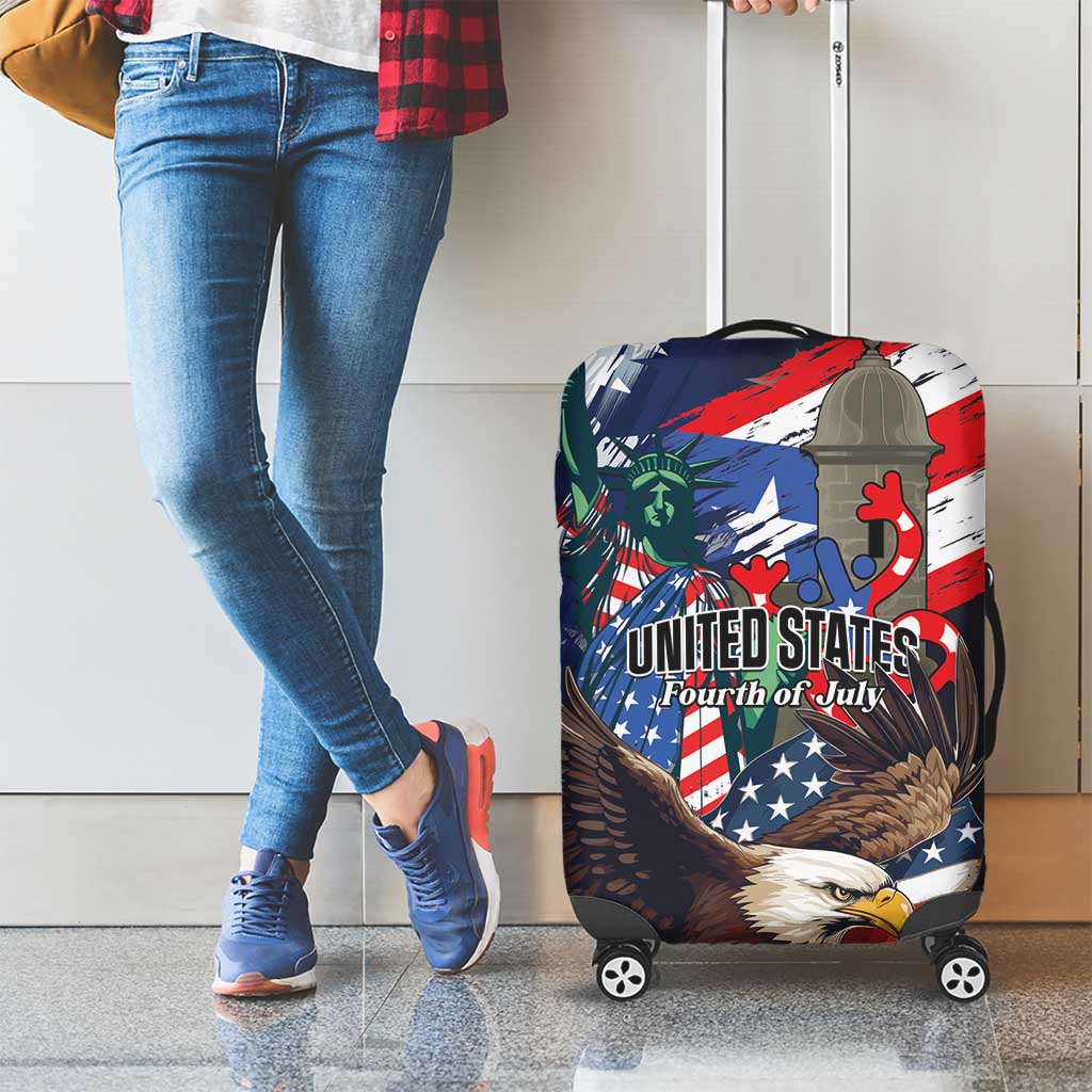 Puerto Rico 4th of July Luggage Cover USA Statue of Liberty El Morro LT01
