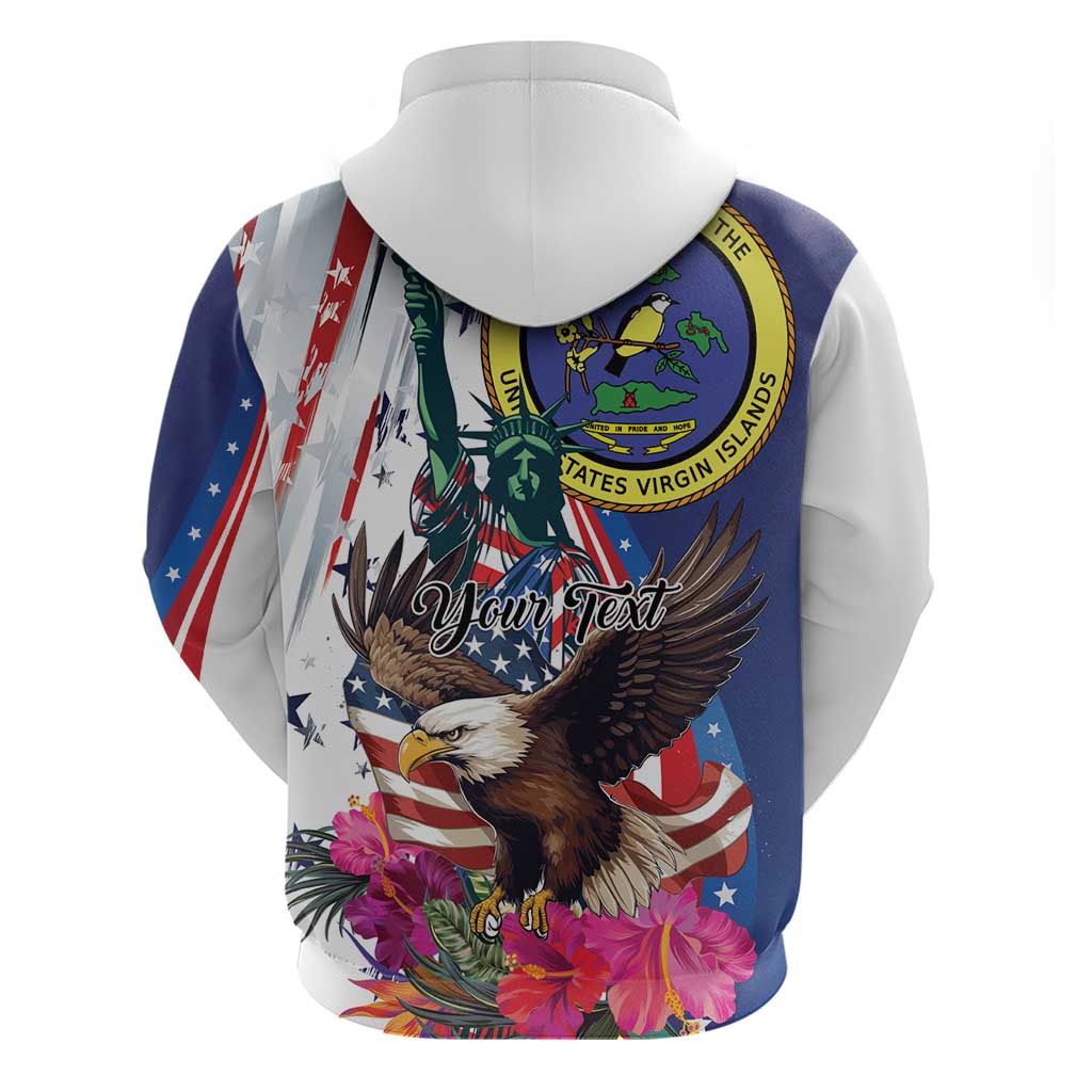 Personalized US Virgin Islands 4th of July Hoodie US Eagle Statue of Liberty LT01