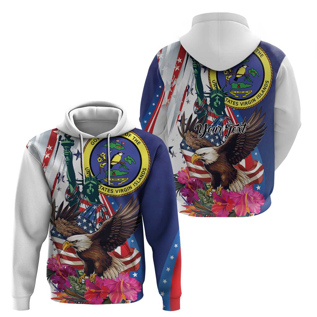Personalized US Virgin Islands 4th of July Hoodie US Eagle Statue of Liberty LT01