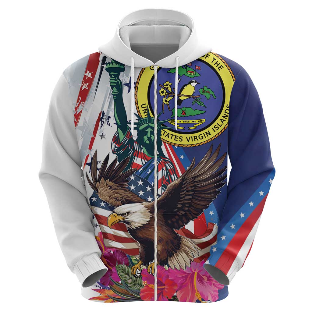 Personalized US Virgin Islands 4th of July Hoodie US Eagle Statue of Liberty LT01