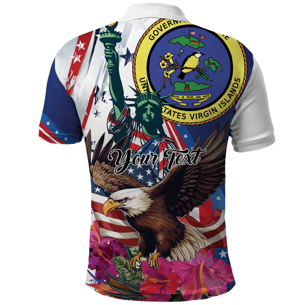 Personalized US Virgin Islands 4th of July Polo Shirt US Eagle Statue of Liberty LT01