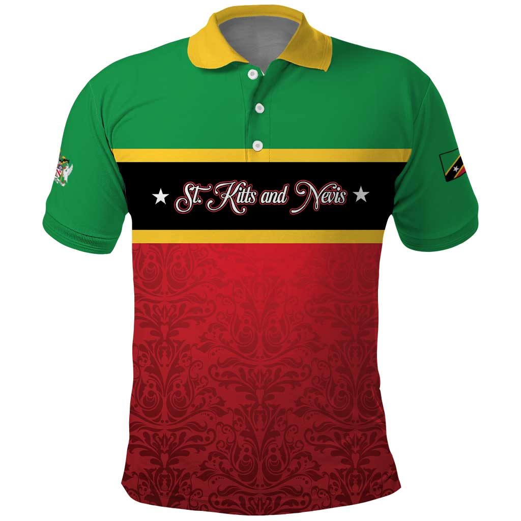 Personalized Saint Kitts and Nevis Royal Pattern Polo Shirt LT01