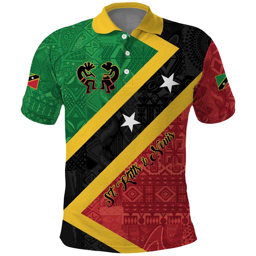 Personalized Saint Kitts and Nevis Culturama Polo Shirt African Pattern LT01