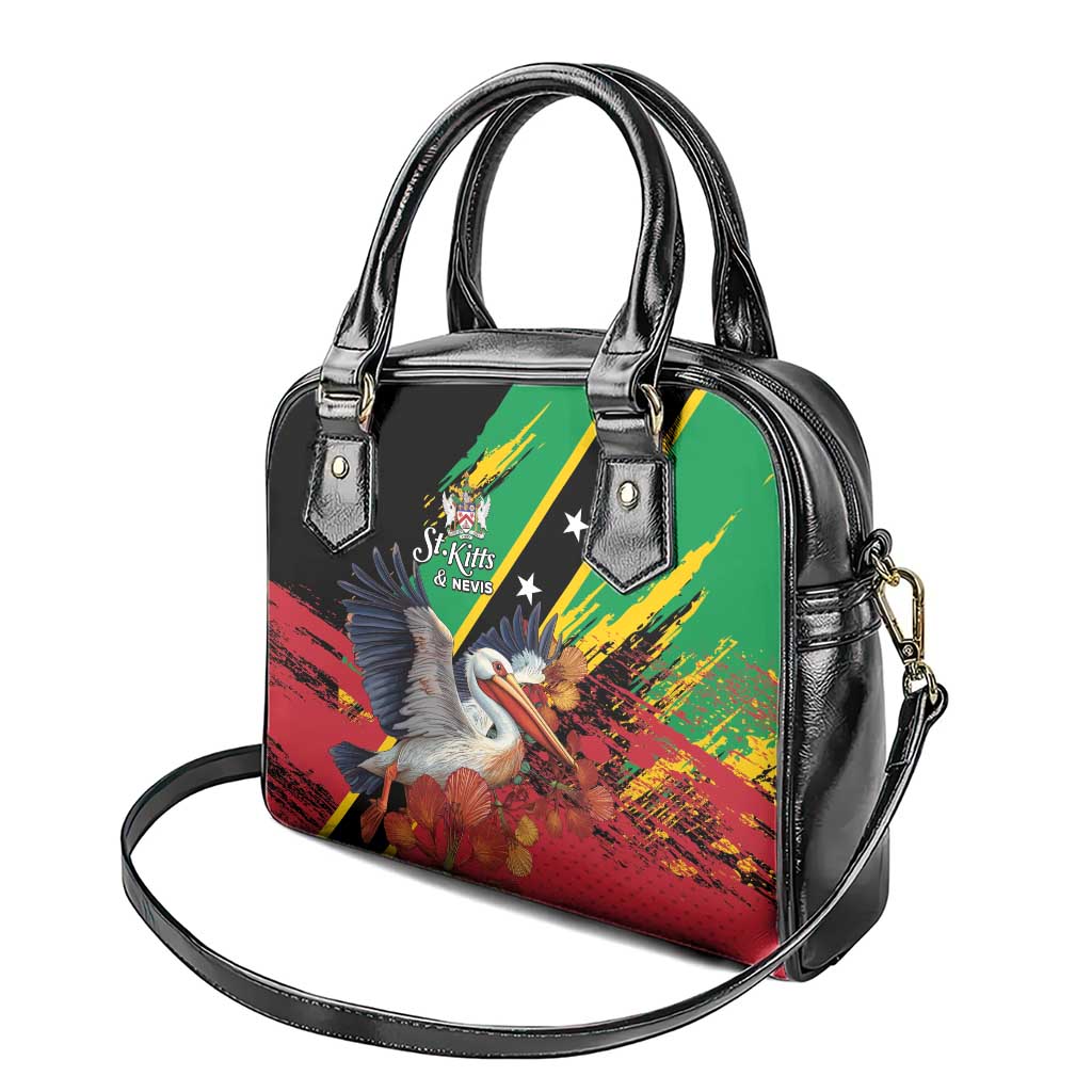 Saint Kitts and Nevis Pelican Shoulder Handbag Royal Poinciana Flowers LT01