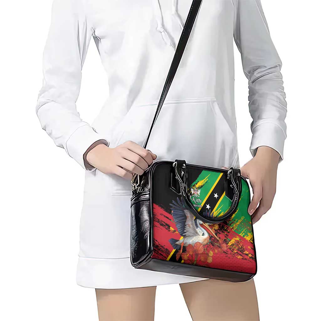 Saint Kitts and Nevis Pelican Shoulder Handbag Royal Poinciana Flowers LT01
