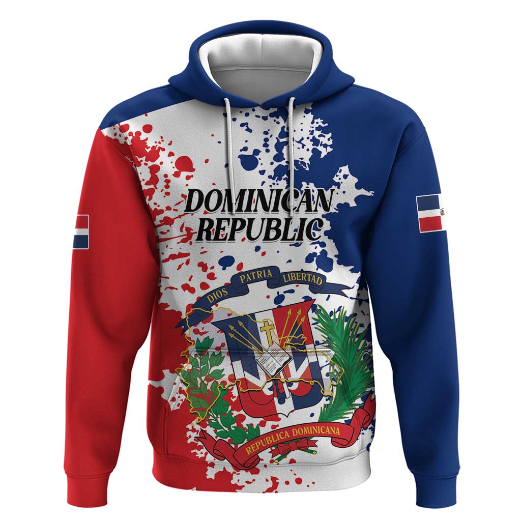Personalized Dominican Republic Restoration Day Hoodie Coat Of Arms Flag Colors LT01