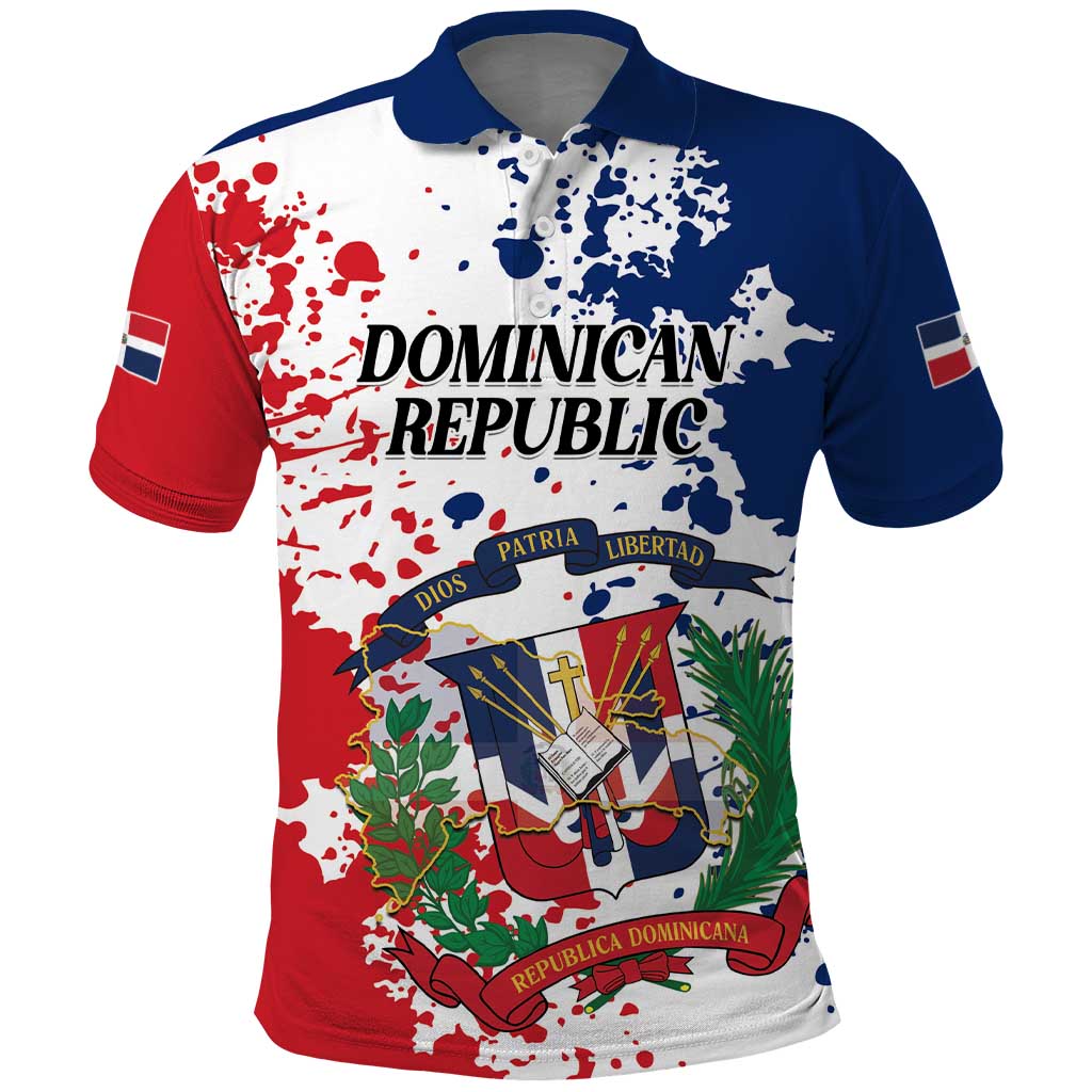 Personalized Dominican Republic Restoration Day Polo Shirt Coat Of Arms Flag Colors LT01