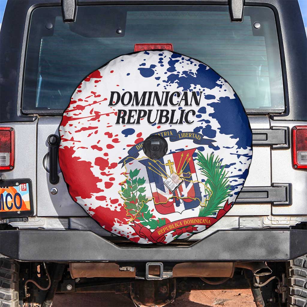 Dominican Republic Restoration Day Spare Tire Cover Coat Of Arms Flag Colors LT01