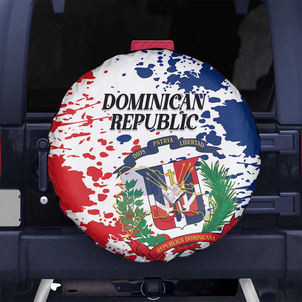 Dominican Republic Restoration Day Spare Tire Cover Coat Of Arms Flag Colors LT01