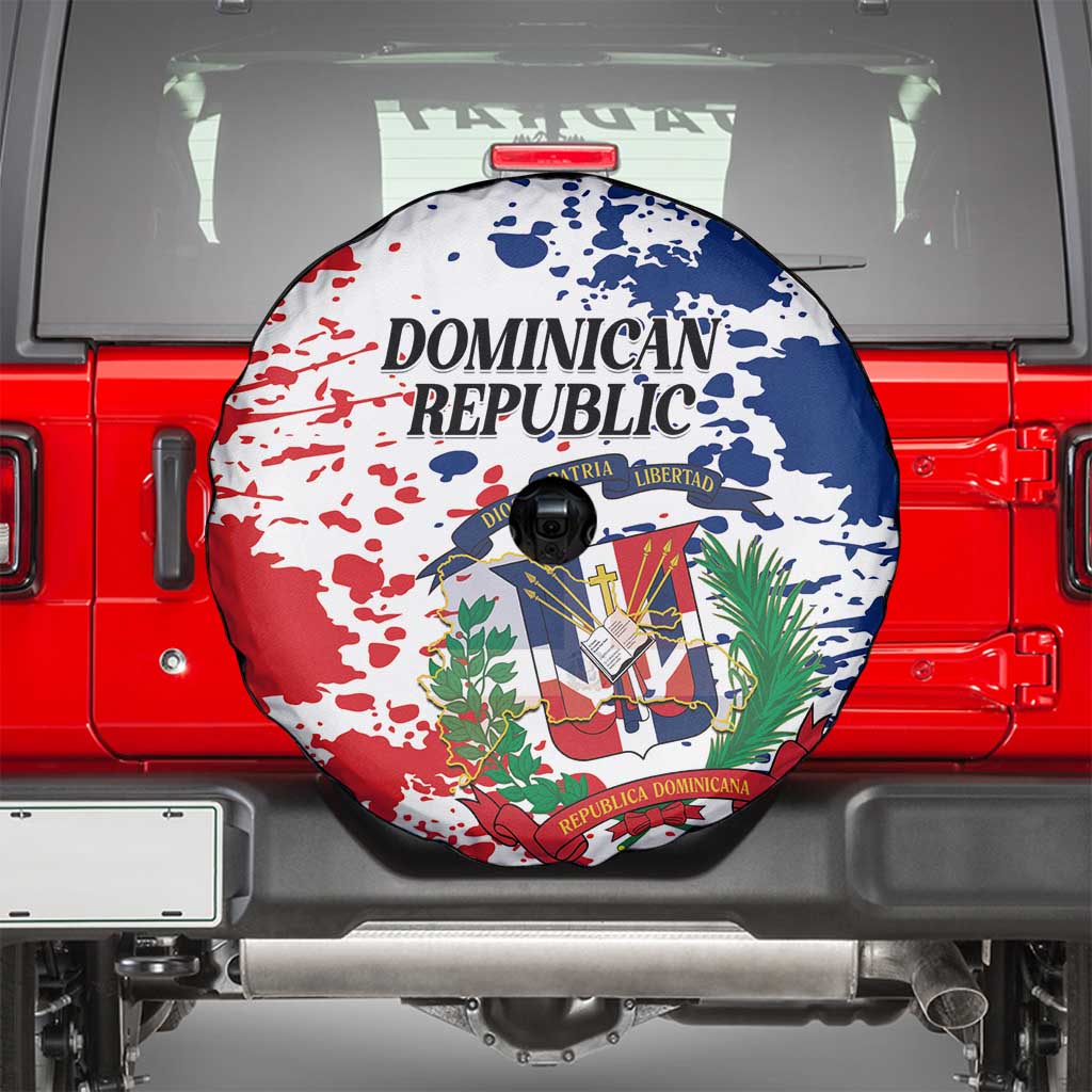 Dominican Republic Restoration Day Spare Tire Cover Coat Of Arms Flag Colors LT01