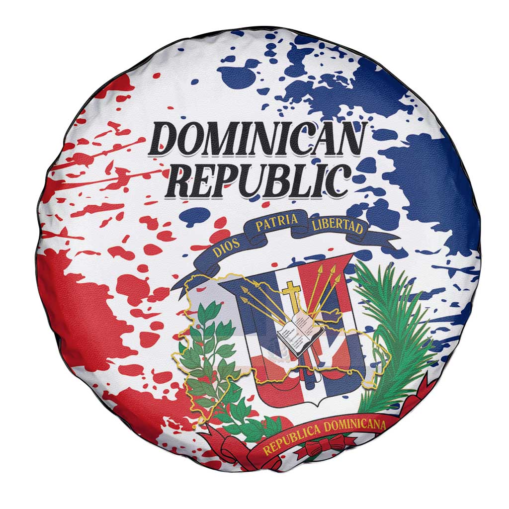 Dominican Republic Restoration Day Spare Tire Cover Coat Of Arms Flag Colors LT01
