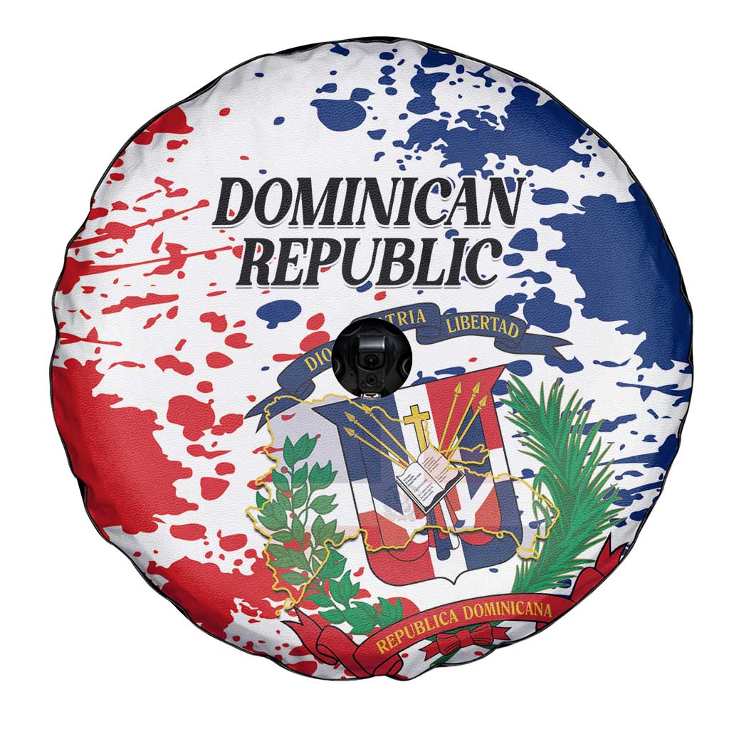 Dominican Republic Restoration Day Spare Tire Cover Coat Of Arms Flag Colors LT01